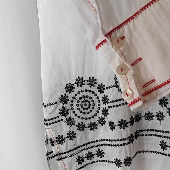 Tommy Bahama Retro Boho Cowgirl 100% Cotton Button Up Embroidered Beach Coverup - Picture 8 of 9